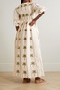 Raquel Victoria embroidered linen maxi dress