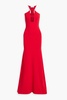 Cutout crepe gown