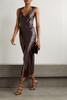 Bram paneled leather midi dress