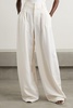 Tyr pleated grain de poudre wide-leg pants