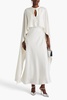 Amory cape-effect satin-crepe maxi dress