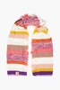 Striped merino wool, cotton and cashmere-blend scarf