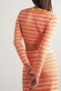 Delta cropped ribbed striped cotton sweater