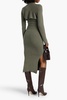 Cutout ribbed wool and cashmere-blend midi dress