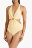 Ring-embellished cutout swimsuit