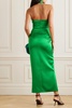 Satin halterneck midi dress