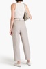 Pleated linen tapered pants