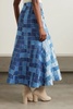 Patchwork denim maxi skirt