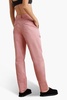 Cotton-blend twill straight-leg pants