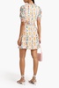 Lea smocked printed ECOVERO™-blend crepe mini dress