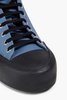 Rubber-trimmed canvas high-top sneakers