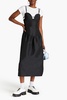 Gathered taffeta midi dress