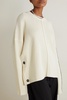 Oversized button-embellished ribbed wool sweater