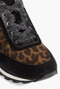 Hartley leopard-print suede and textured-leather sneakers