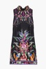 Crystal-embellished floral-print silk-satin mini dress