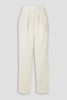 Fidelia pleated cotton and linen-blend twill tapered pants