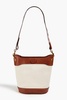 Leather and canvas bucket bag