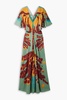 Pelopenese printed crepe maxi dress