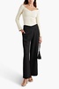 Wrap-effect jersey wide-leg pants