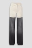 Two-tone high-rise straight-leg jeans