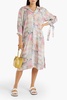 Printed silk crepe de chine shirt dress