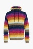 Striped jacquard-knit hoodie