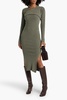 Cutout ribbed wool and cashmere-blend midi dress