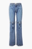 Layered convertible mid-rise flared jeans