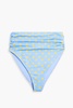 Sutton ruched polka-dot high-rise bikini briefs