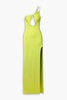 One-shoulder cutout stretch-jersey gown