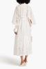 Double-breasted cotton-blend corded lace trench coat