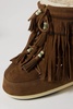 + Moon Boot shearling-lined embellished fringed suede snow boots