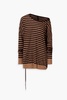 Edda one-shoulder striped wool and silk-blend sweater