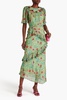 Vida ruffled printed silk-georgette maxi dress