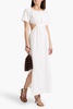 Cutout linen and Lyocell-blend maxi dress