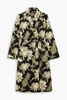 Belted floral-print cotton robe