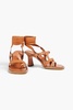 Grosgrain and leather sandals