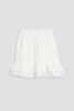 Nova tiered broderie anglaise cotton-blend mini skirt