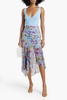 Eleonora ruffled floral-print silk-chiffon midi skirt