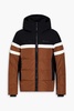 Abelban quilted striped hooded ski jacket