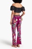 Printed silk crepe de chine wide-leg pants