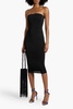 Strapless stretch-mesh midi dress