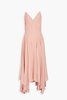 Maren gathered silk-crepon midi dress