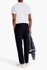 Tapered jacquard-knit cotton-blend pants