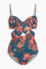 Luna cutout printed swimsuit