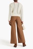 Pompom-embellished open-knit cardigan