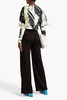 Averil ruffled floral-printed silk-twill blouse