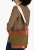 Leather-trimmed quilted shell bucket bag