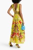 Crystal-embellished silk crepe de chine maxi dress