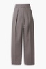 Pleated houndstooth wool-blend tapered pants